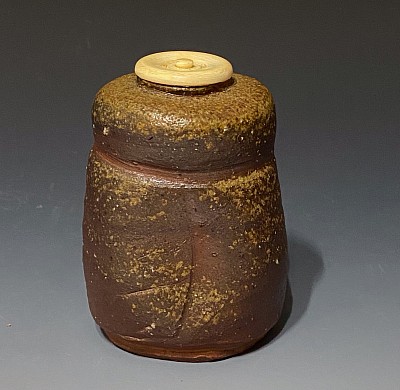 人間国宝　金重陶陽作　備前茶入